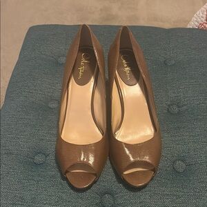 Cole Haan Brown Peep Toe Heels